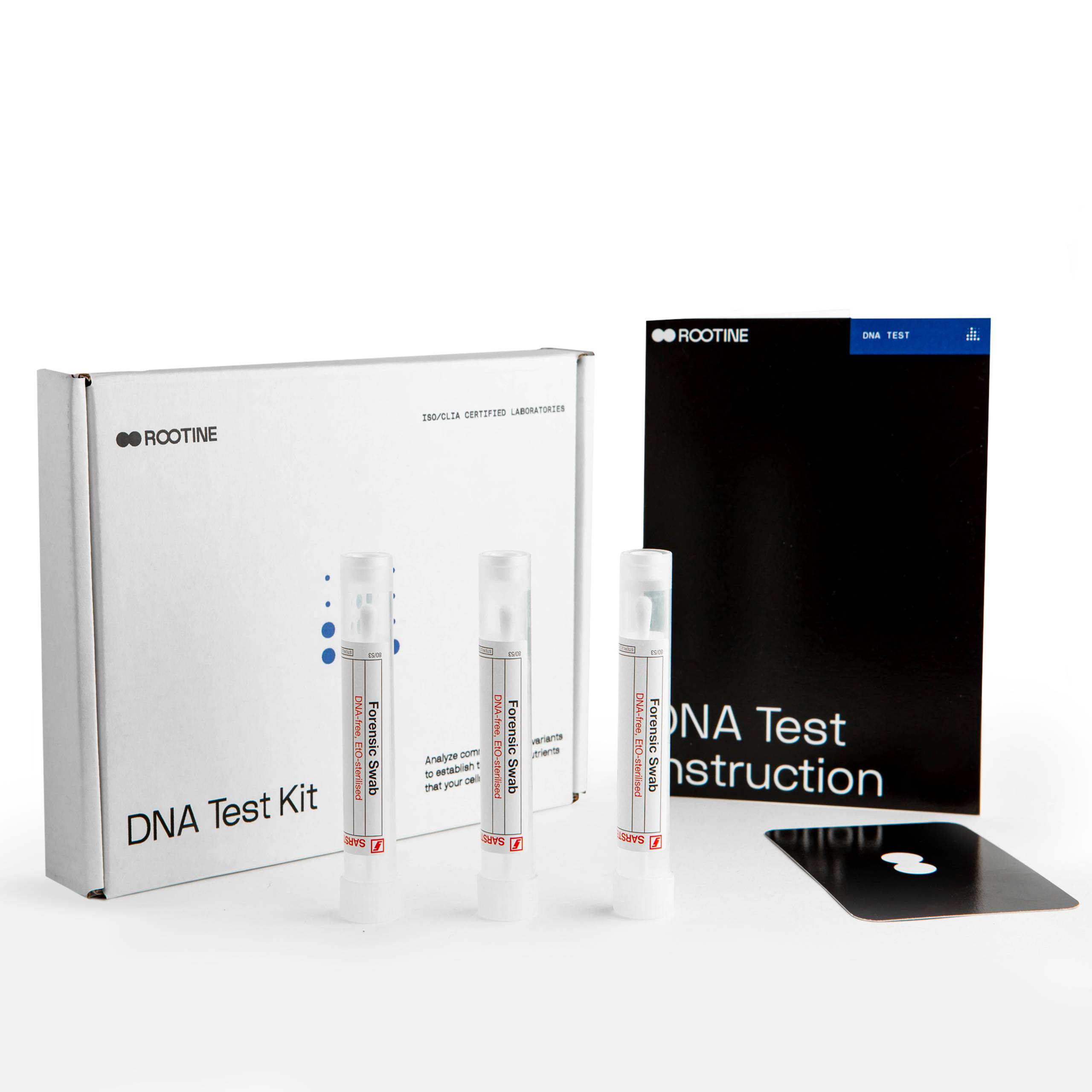 image of rootine DNA test kit with instructions