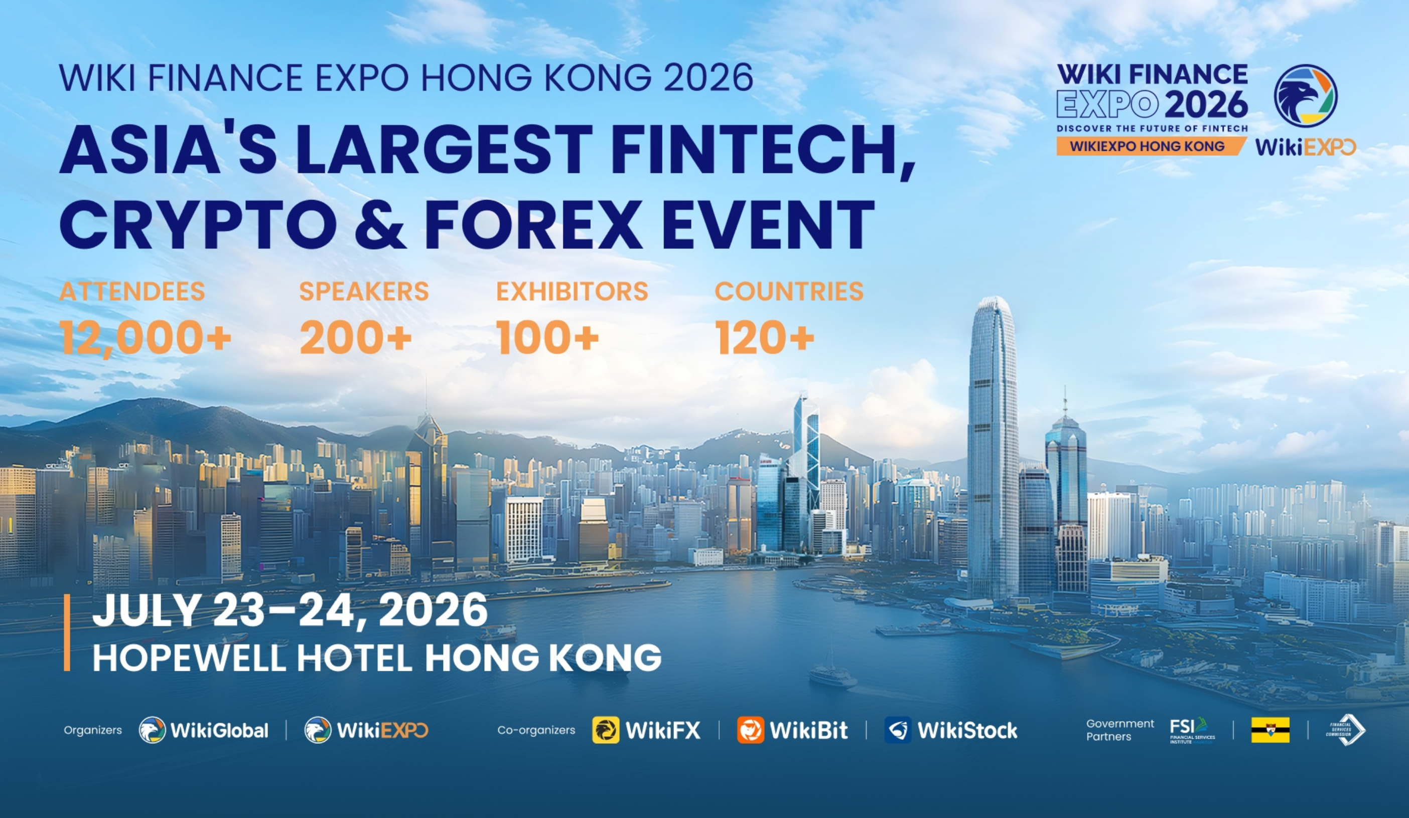 Cover Image for Wiki Finance Expo Hong Kong 2026: Asia's Largest Fintech & Web3.0 event Set for July!