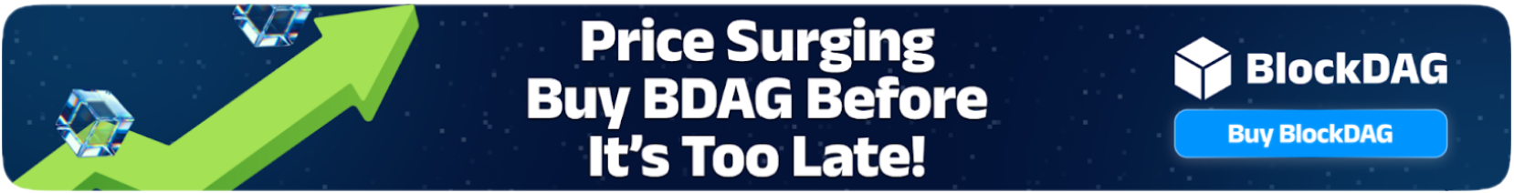 BlockDAG presale banner showing a green upward price arrow with the text ‘Price Surging – Buy BDAG Before It’s Too Late,’ highlighting BlockDAG (BDAG) token presale momentum and rising crypto price potential.