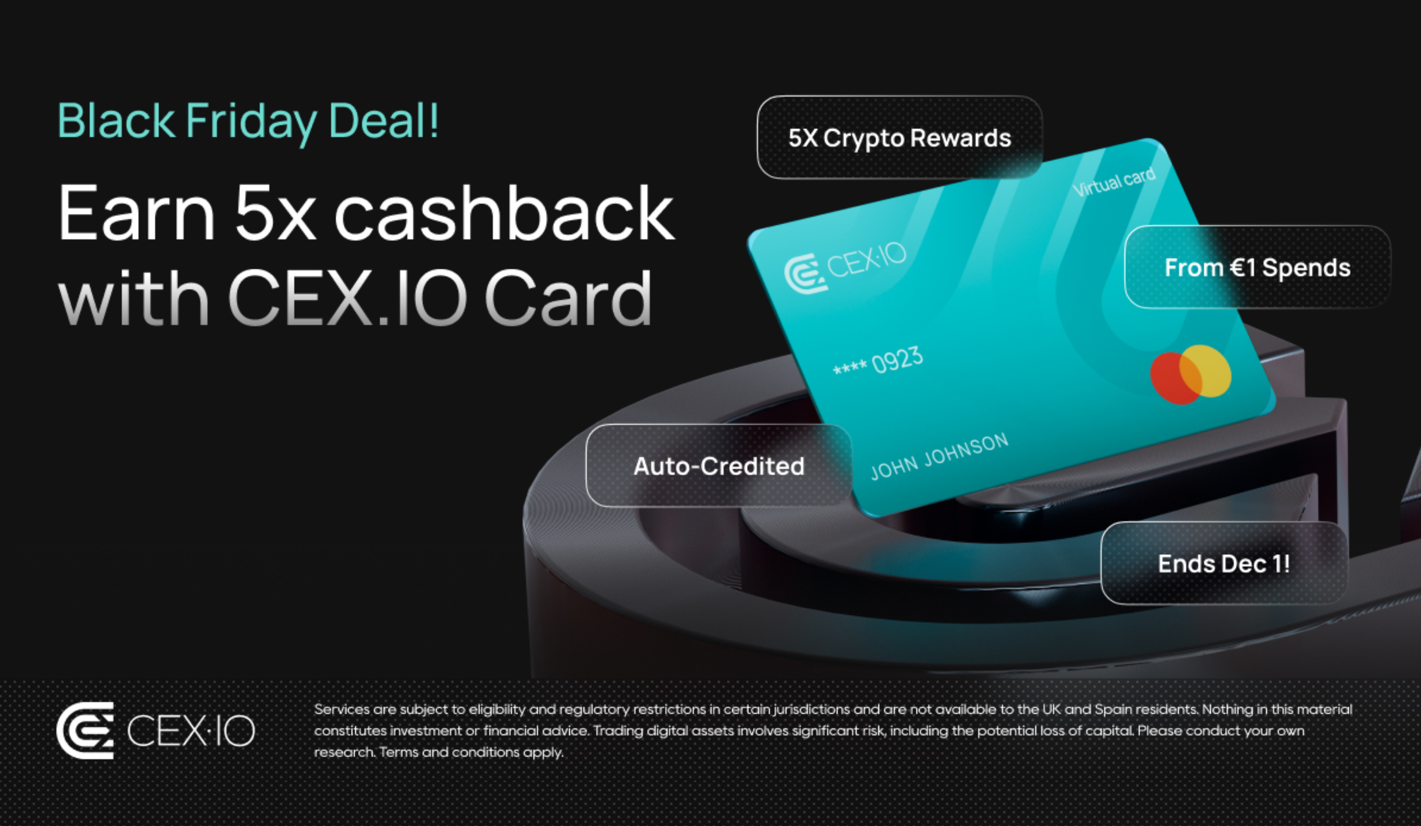CEX.IO Black Friday 2025: 5x Cashback in Europe & $100 USDC Bonus in the  U.S.
