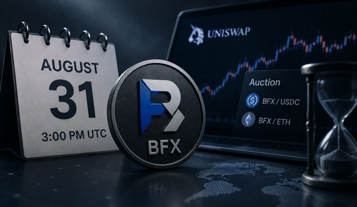 Cover Image for BlockchainFX Starts BFX Uniswap Auctions Instead of August 31 Trading Launch