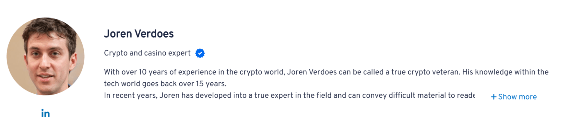 Joren Verdoes content writer professional profile description