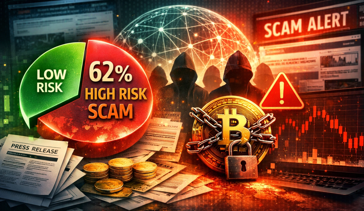 Cover Image for New Report Claims 62% of Crypto Press Releases Were Tied to High-Risk or Scam Projects