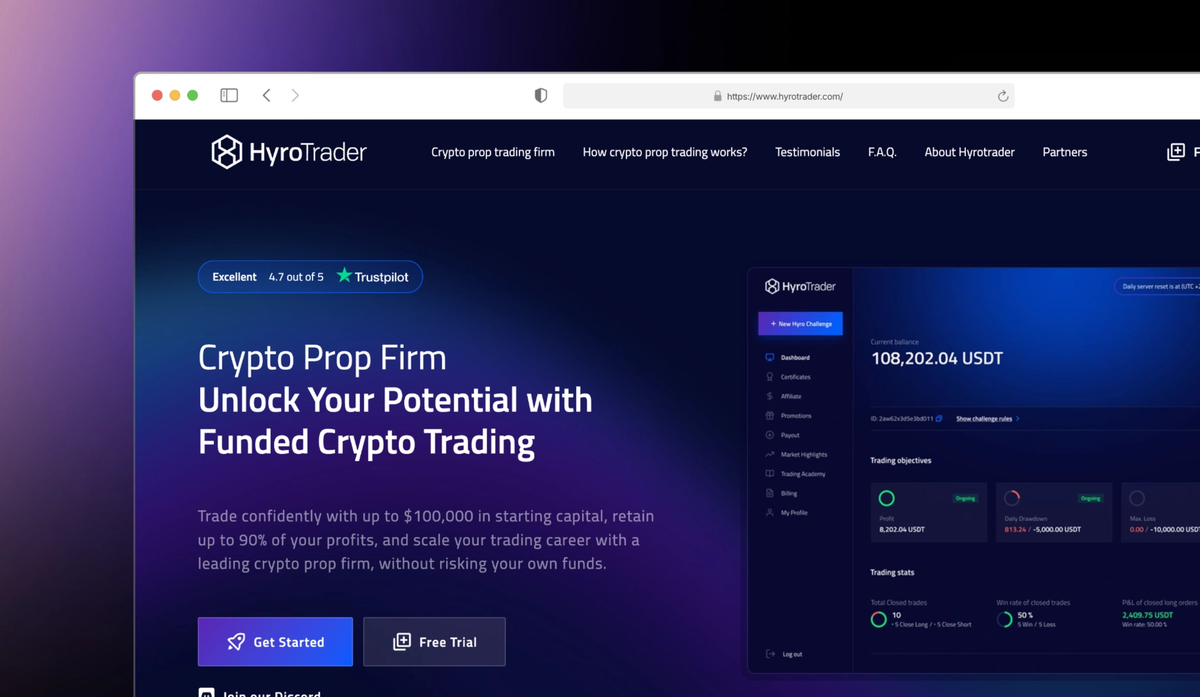 Cover Image for HyroTrader Crypto Prop Firm Guide: Funding, Payouts, and Scaling for Traders