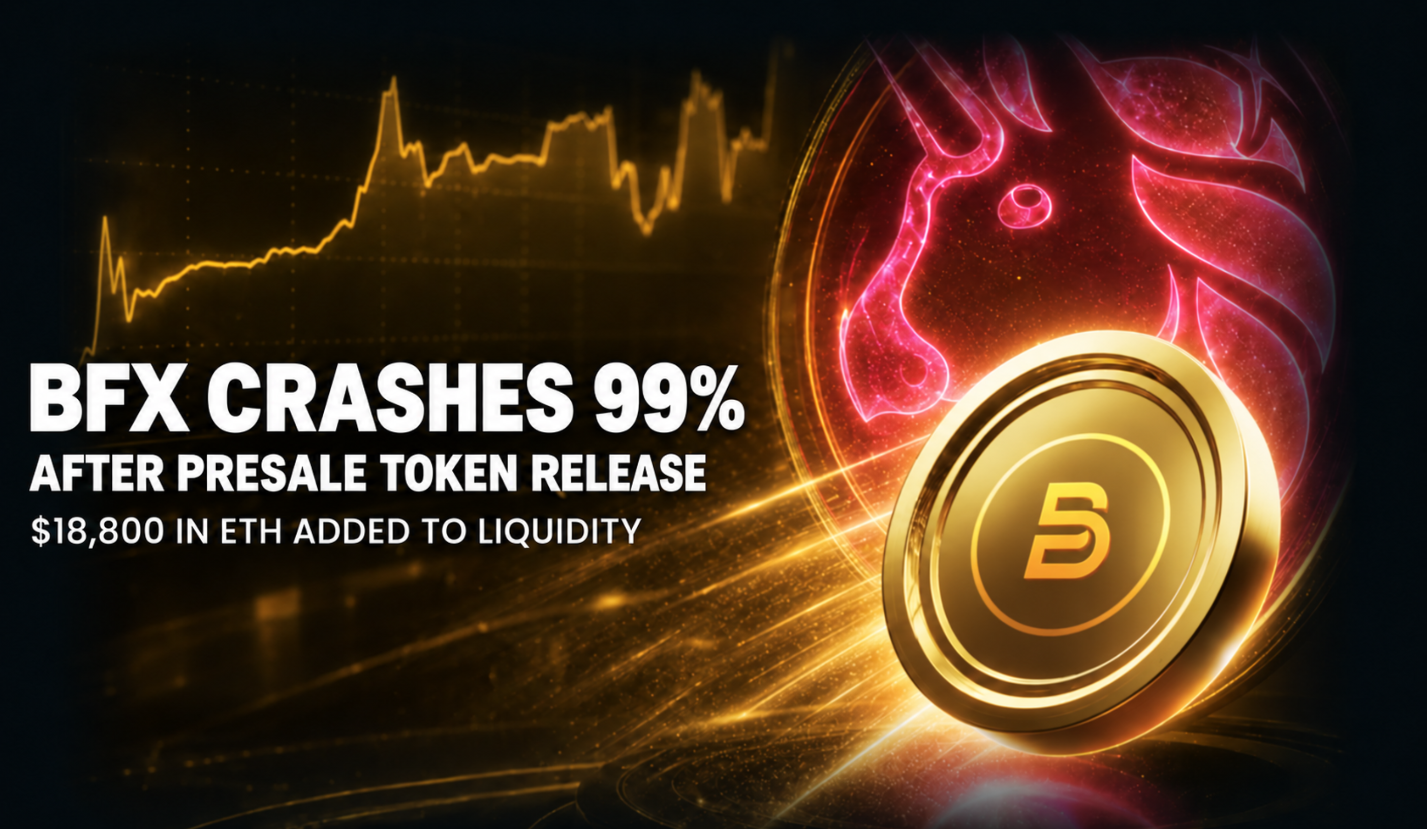 BlockchainFX BFX Crashes 99% After Presale Token Release With Just $18,800 in ETH Added to Liquidity