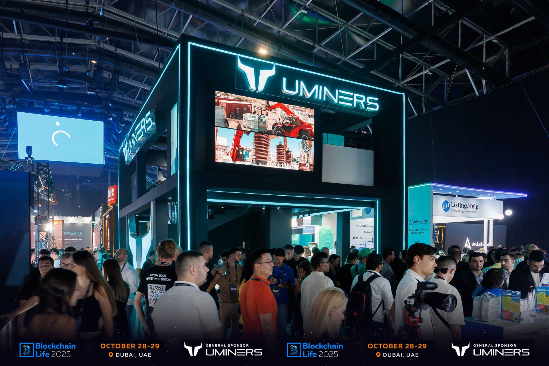 Blockchain Life 2025 Pavel Durov Cocoon launch audience looking around booths