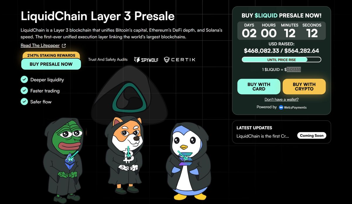 Cover Image for LiquidChain Presale Review: Is the Layer3 LIQUID Token Legit or a Crypto Scam?
