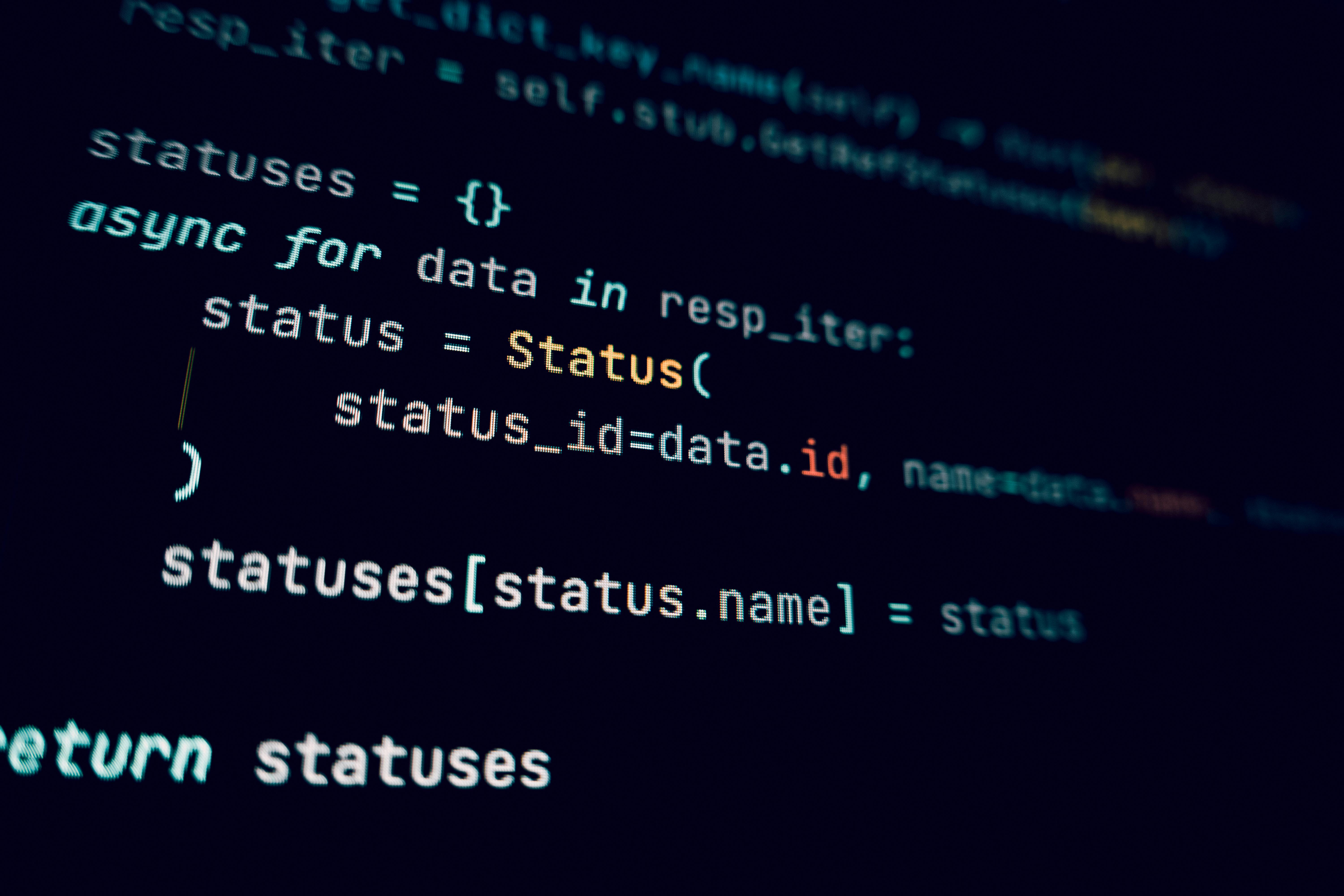 A computer screen with programming code on it