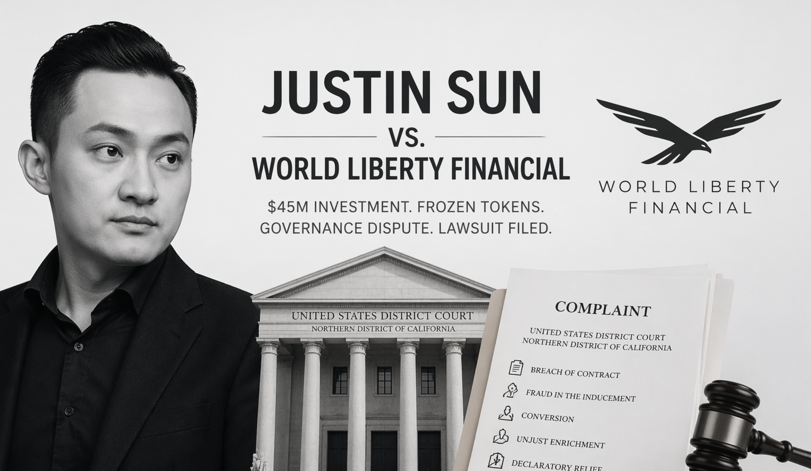 Justin Sun Files Federal Lawsuit Against World Liberty Financial Over Frozen WLFI Tokens