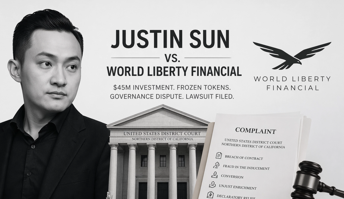 Cover Image for Justin Sun Files Federal Lawsuit Against World Liberty Financial Over Frozen WLFI Tokens