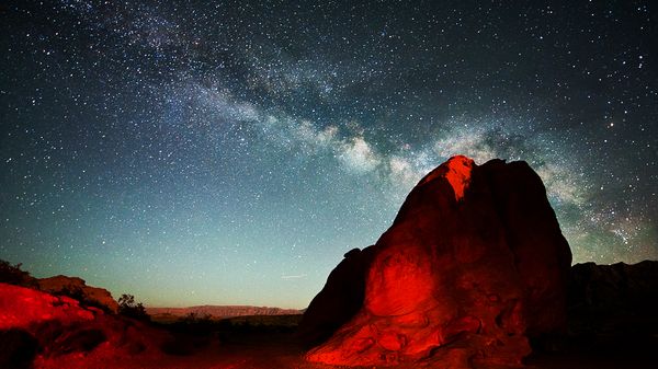 Night sky and desert landscape