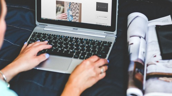 A person on their laptop