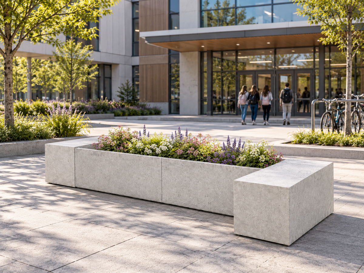 Banc en béton pour espace public - Mobilier Urbain Silitech