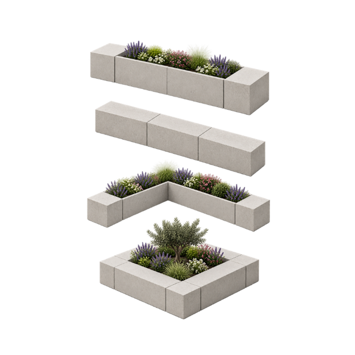 Installations sur mesure de mobiliers urbains en béton - Silitech