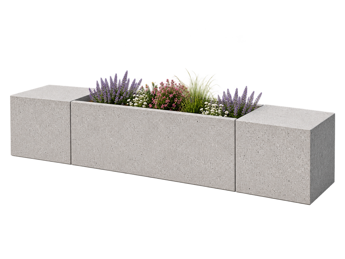 Bloc béton en banc pour mobilier urbain