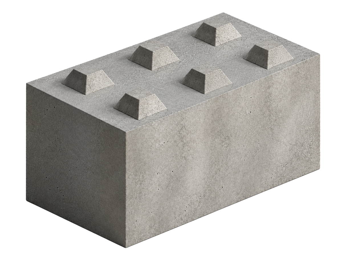 Bloc béton V-Bloc 1200 x 800 x 800 mm, vue en perspective