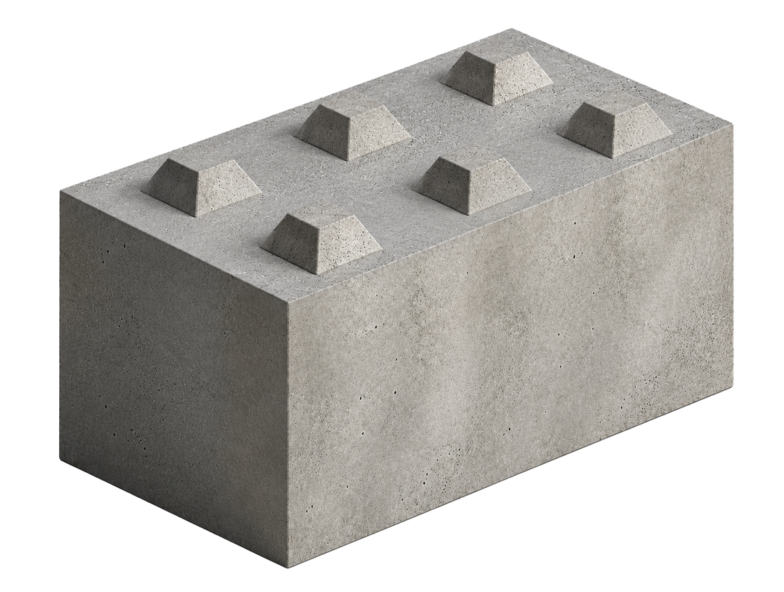 Bloc béton V-Bloc 1200 x 800 x 800 mm, vue en perspective