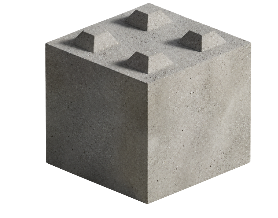 Bloc béton coupe-feu, section 800 x 800 x 800 mm