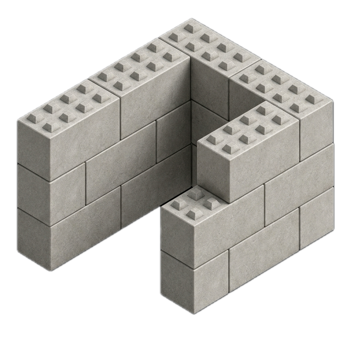 Montage de blocs béton V-Bloc montrant le principe d'emboîtement