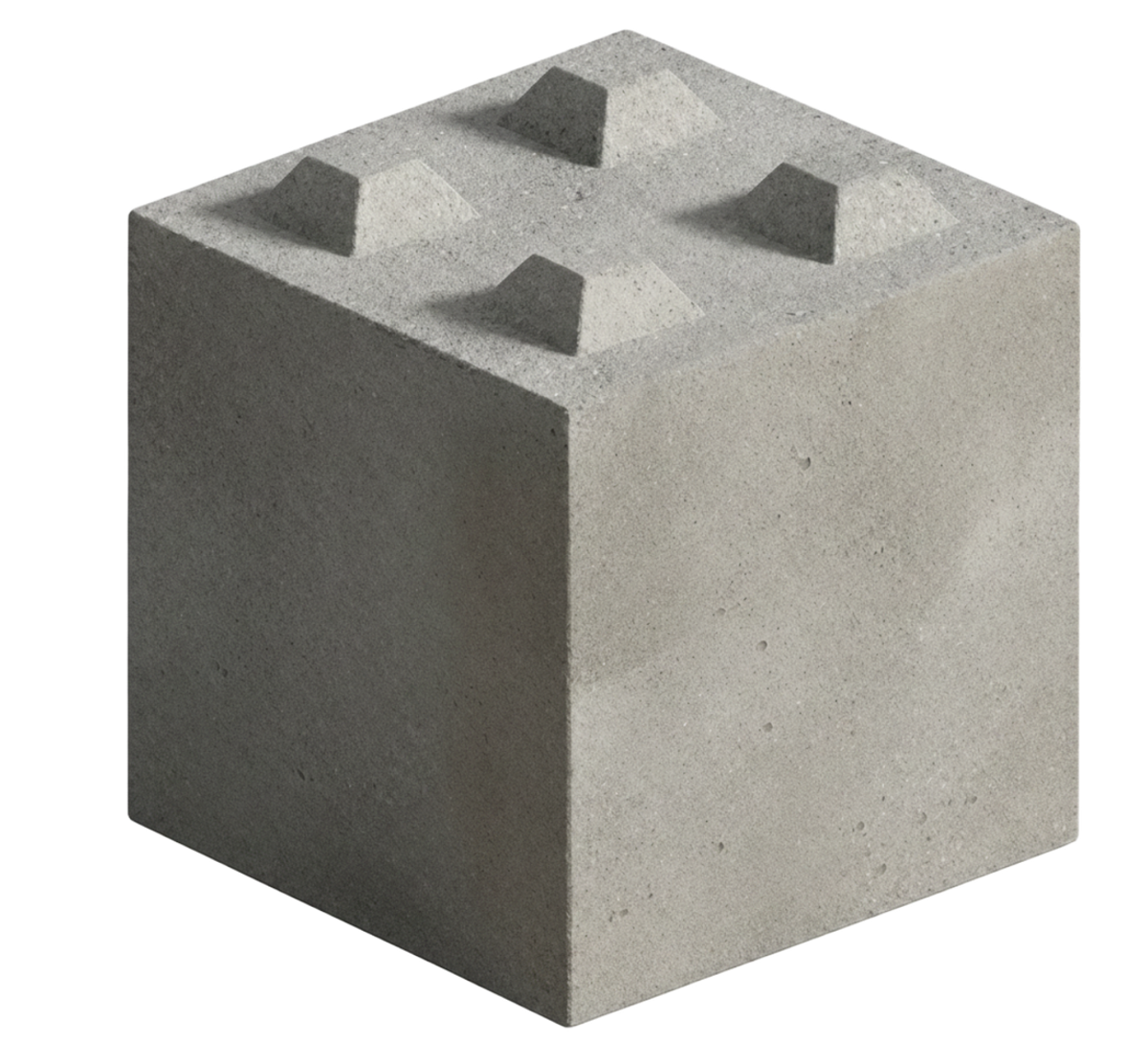 Bloc béton V-Bloc 600 x 600 x 600 mm, vue en perspective