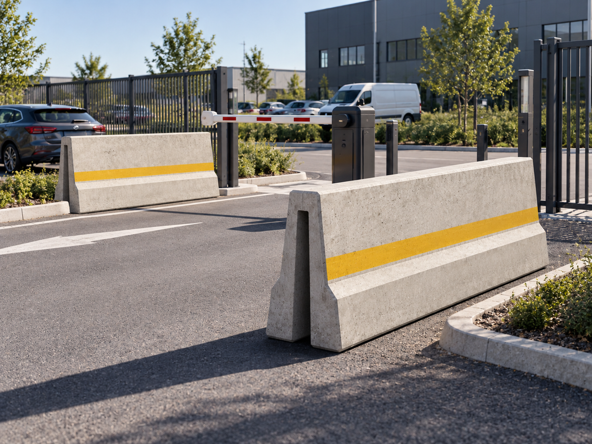glissières GBS béton à l'entrée d'un site privée- silitech