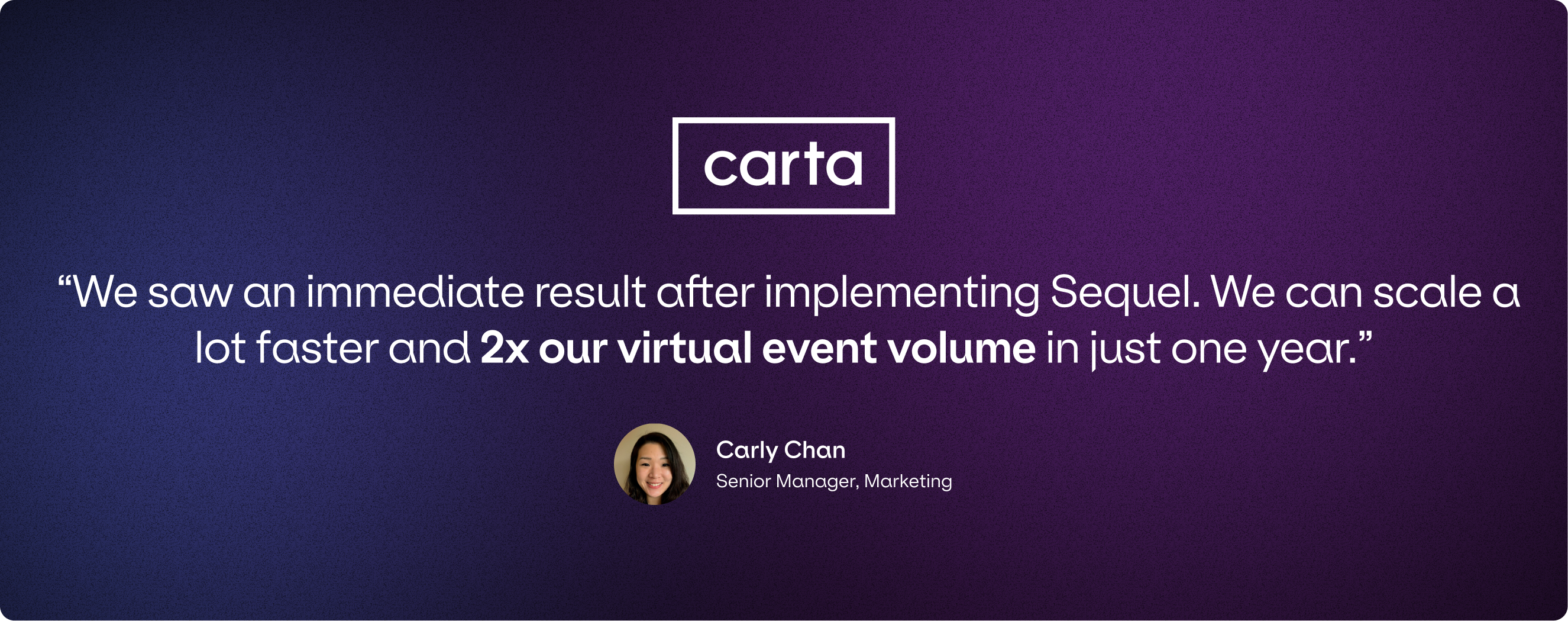 Carly: Immediate results after implementing Sequel