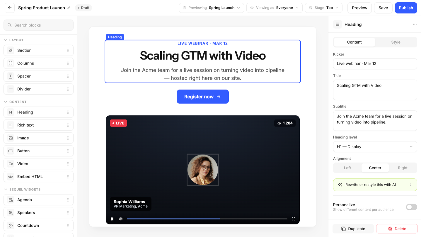 Sequel Experience Builder