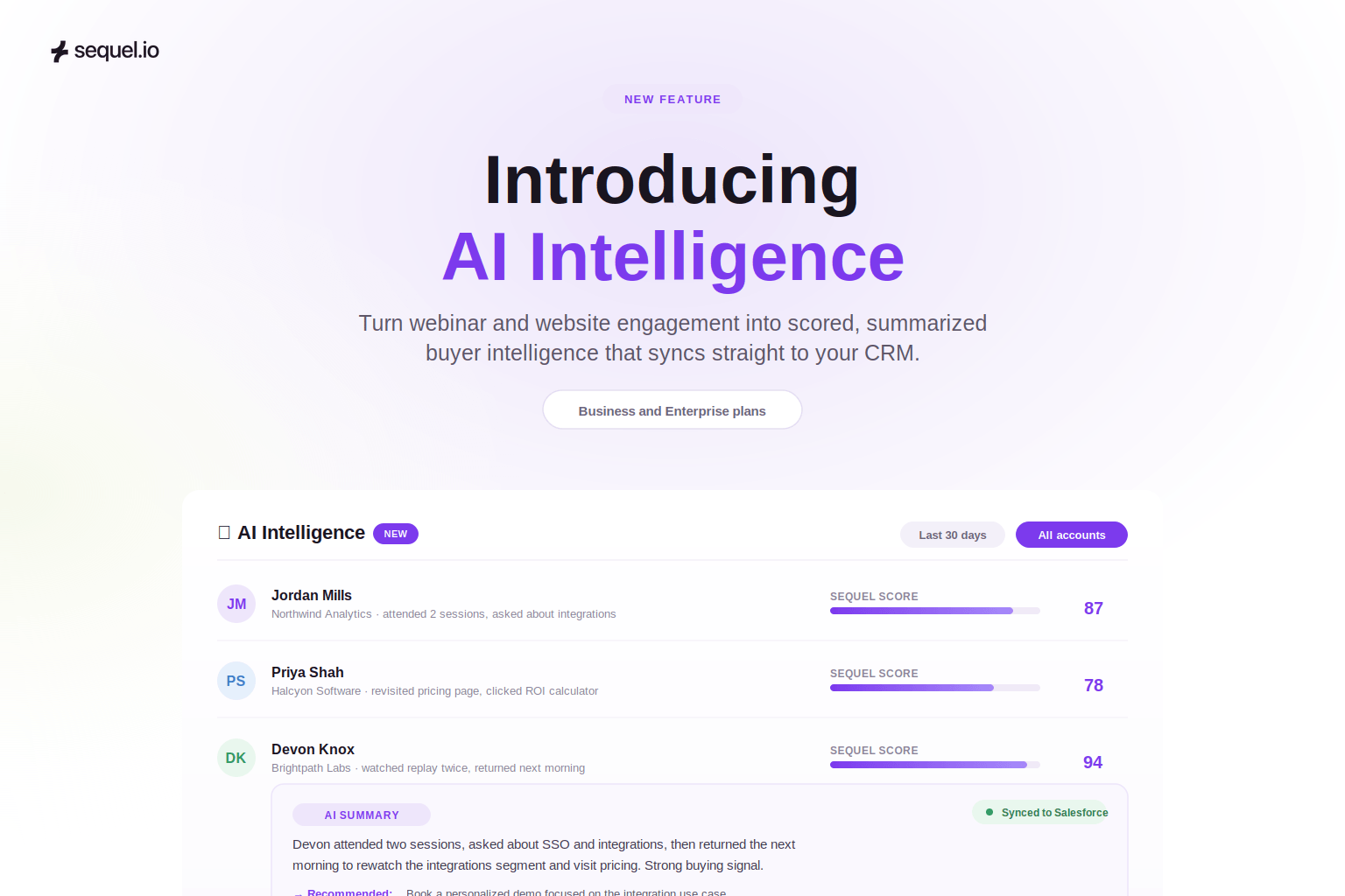 Sequel AI Intelligence