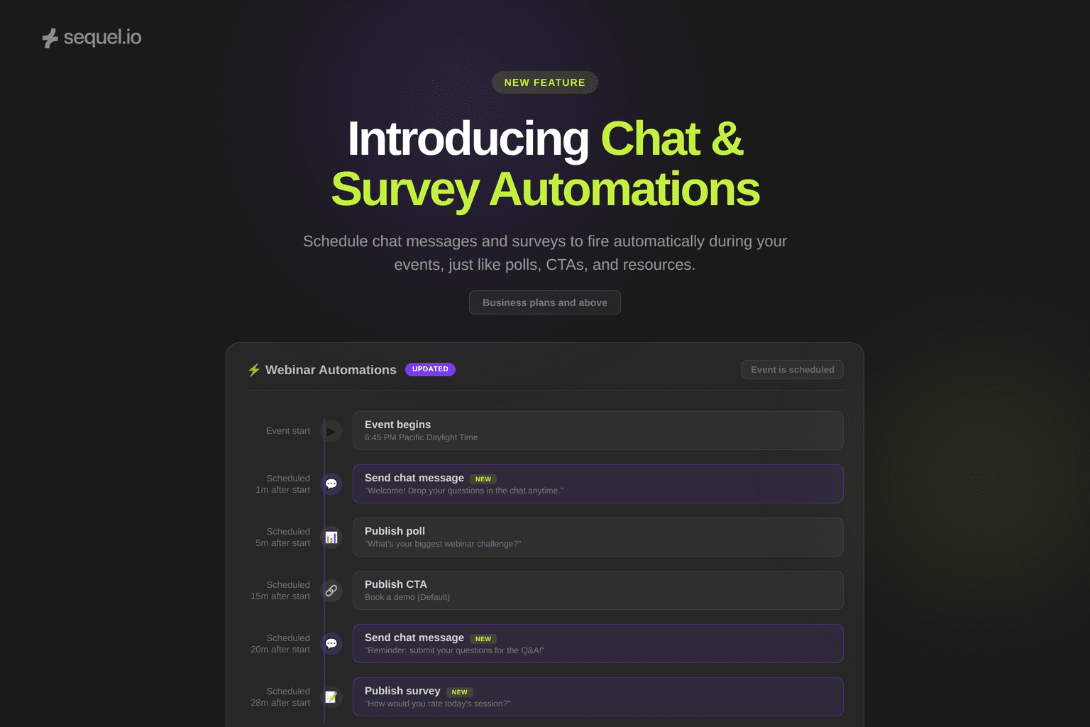 Chat + Survey Automations