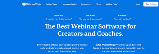 WebinarNinja all-in-one webinar platform
