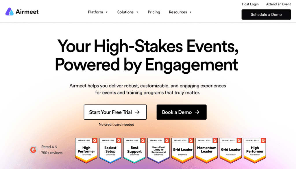 airmeet homepage