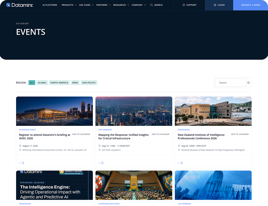 ThreatConnect events, running on their own website