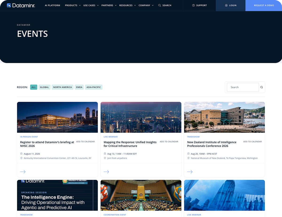 ThreatConnect events, running on their own website