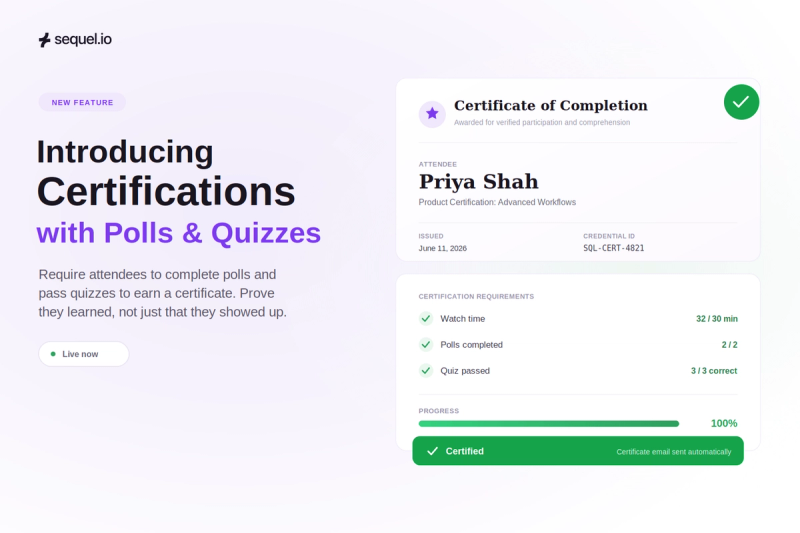 Certifications with Polls and Quizzes