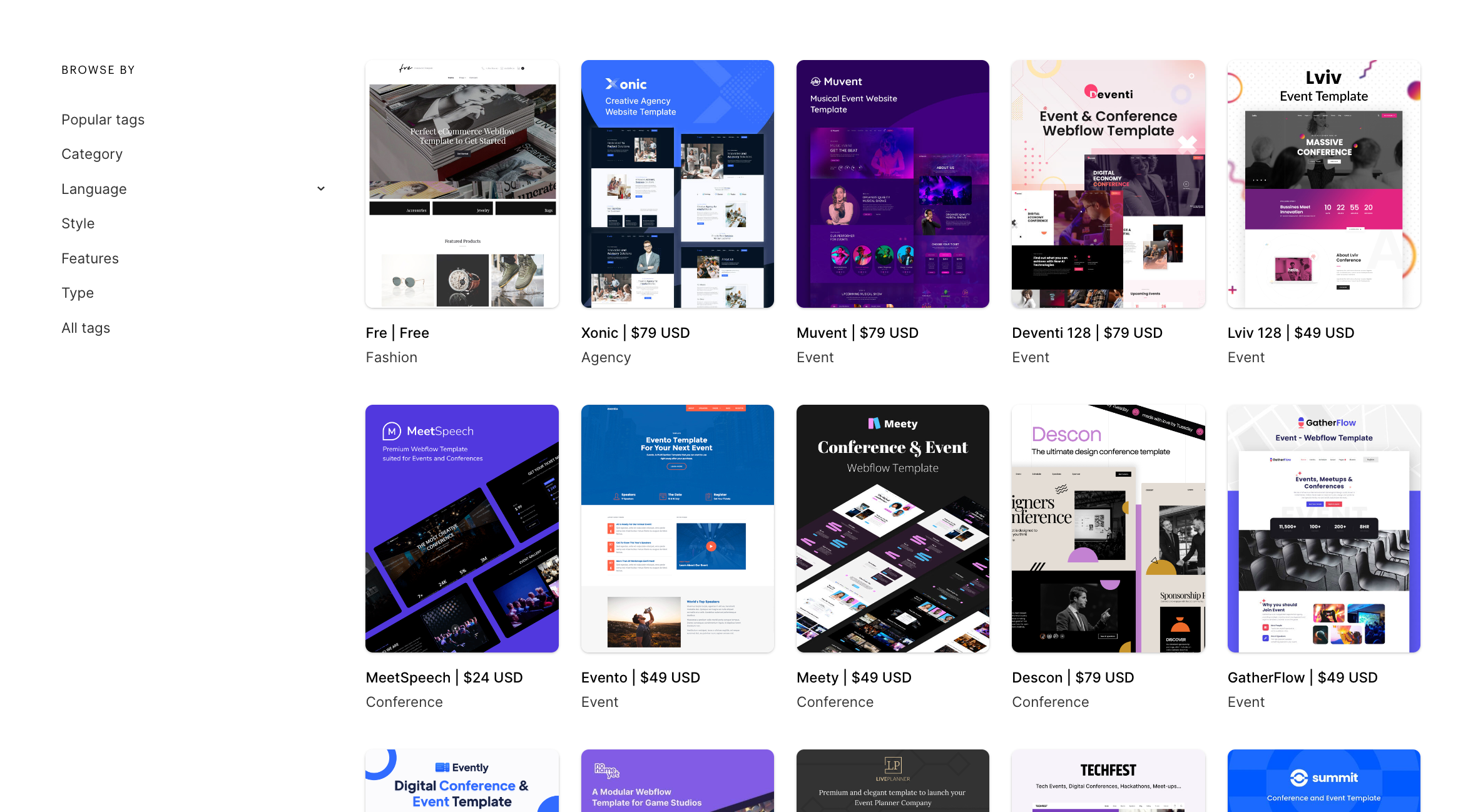 Webflow webinar landing page templates