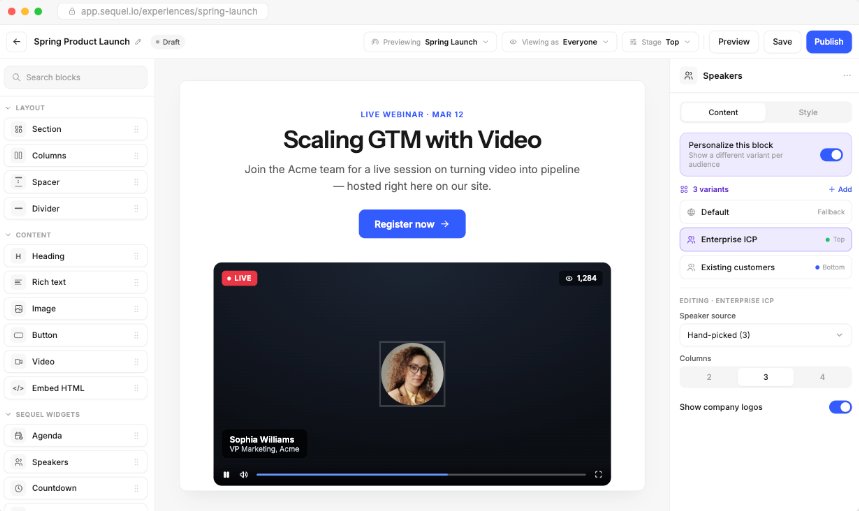 Sequel Personalization