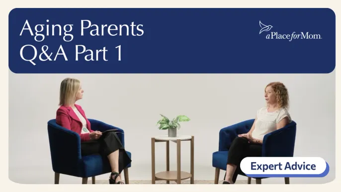 Thumbnail for video featuring Grace and Heidi discussing everyday aging parent challenges
