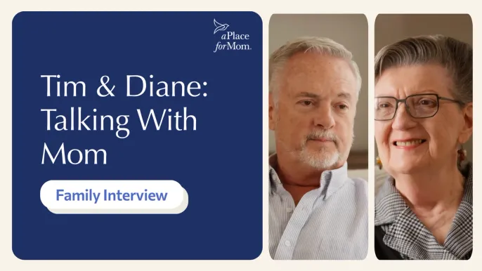 Thumbnail for video featuring Tim and Diane discussing aging and caregiving decisions