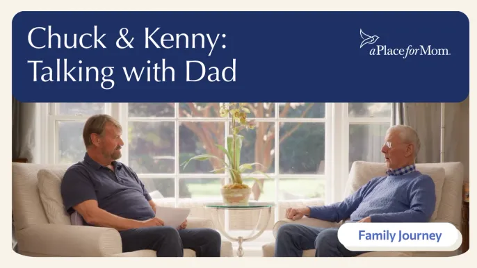 Thumbnail for video featuring Chuck and Kenny discussing support for family caregivers