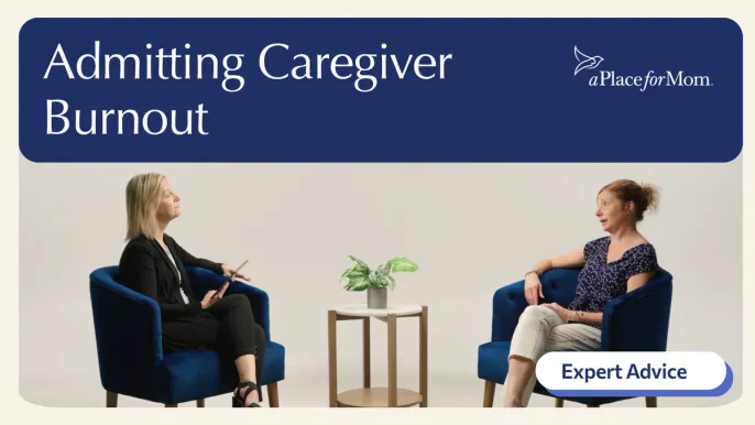 Thumbnail for video featuring Grace and Heidi discussing caregiver burnout and support