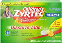 Children's Zyrtec - 24 HR Dissolving Allergy Tablets, Cetirizine, Citrus Flavor, 24 ct