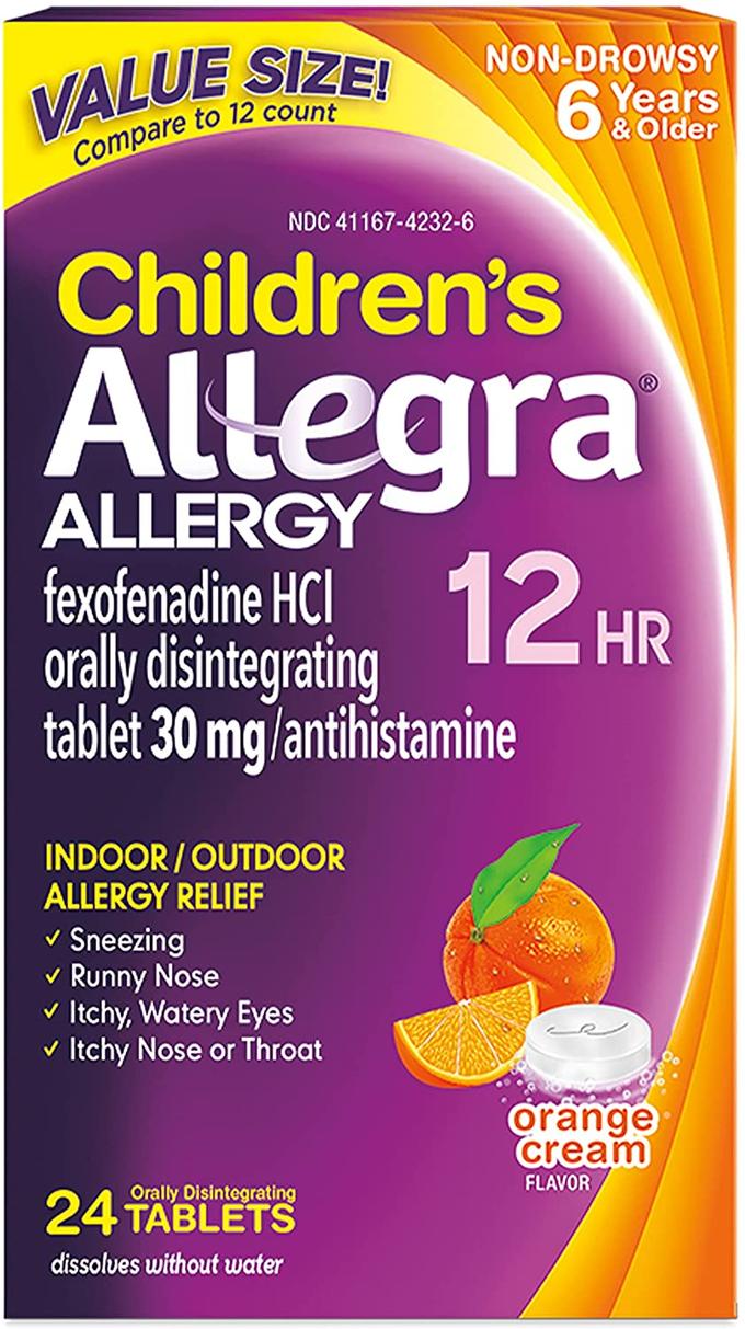 Allegra Children's Non-Drowsy Antihistamine Meltable Tablets for 12-Hour Allergy Relief, 30 mg 24-Count