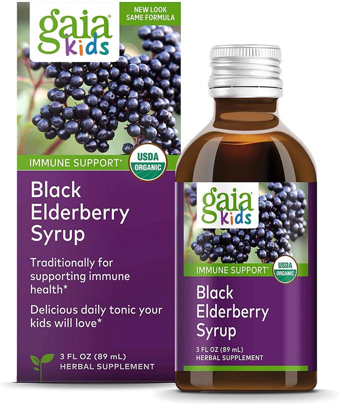 Gaia Herbs - Gaia Kids Black Elderberry Syrup, Delicious Daily Immune Support with Antioxidants, Organic Sambucus Elderberry, 3 Ounce