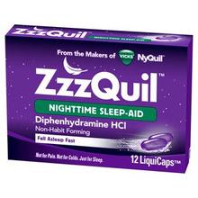 Vicks - ZzzQuil Nighttime Sleep Aid, Non-Habit Forming, Fall Asleep Fast and Wake Refreshed, LiquiCaps