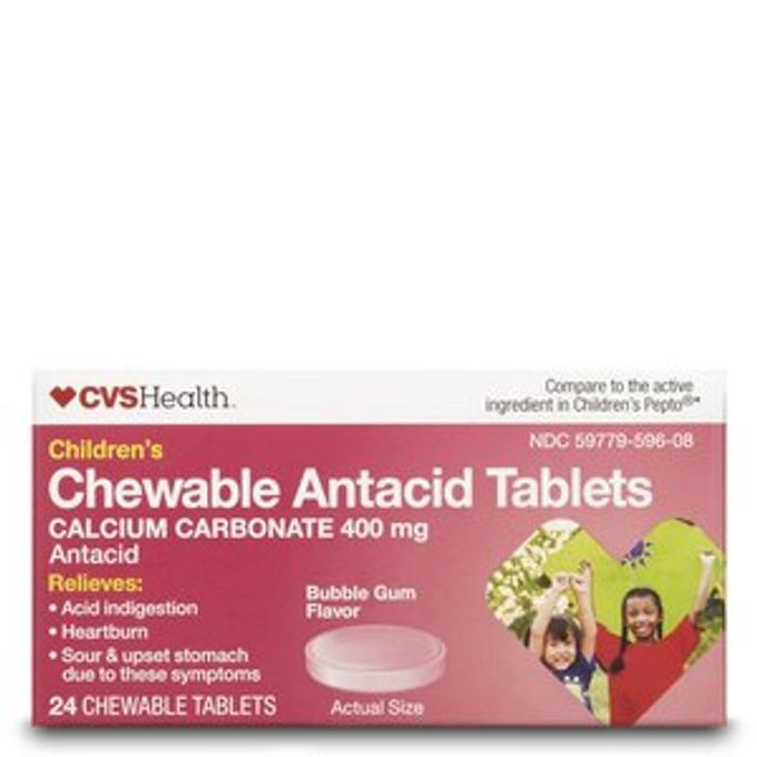 CVS - Health Children's Chewable Antacid Tablets Bubble Gum Flavor