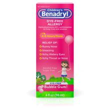 Children's Benadryl - Dye-Free Allergy Relief Liquid - Bubble Gum - Diphenhydramine - 4 fl oz