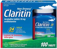 Claritin 24 Hour Allergy Medicine, Non-Drowsy Prescription Strength Allergy Relief, Loratadine Antihistamine Tablets, 100 Count