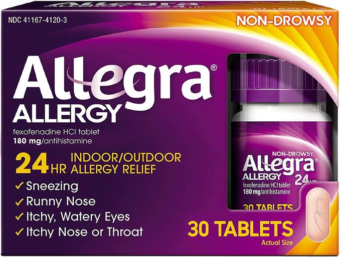 Allegra Adult 24 Hour Allergy Relief Tablets, Long-Lasting Fast-Acting Antihistamine for Noticeable Relief from Indoor and Outdoor Allergy Symptoms (wd), 40 Count