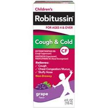 Children's Robitussin CF Grape Flavor Cough & Cold Non-Drowsy Liquid 4 Fl. Oz.