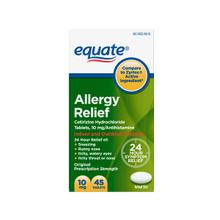 Equate Allergy Relief, Cetirizine Hydrochloride Tablets, 10 mg, 45 Count